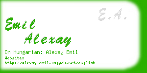 emil alexay business card